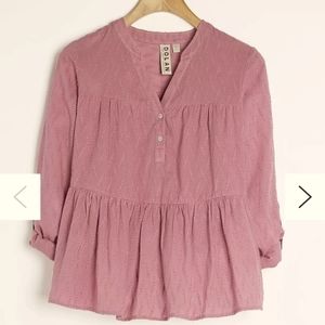 Anthropologie Dolan Left Coast Pink Babydoll Top … - image 1